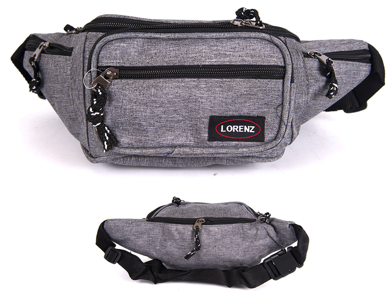 (image for) 2512 GREY bumbag with 2 top zips & 2 front zips 1 EA